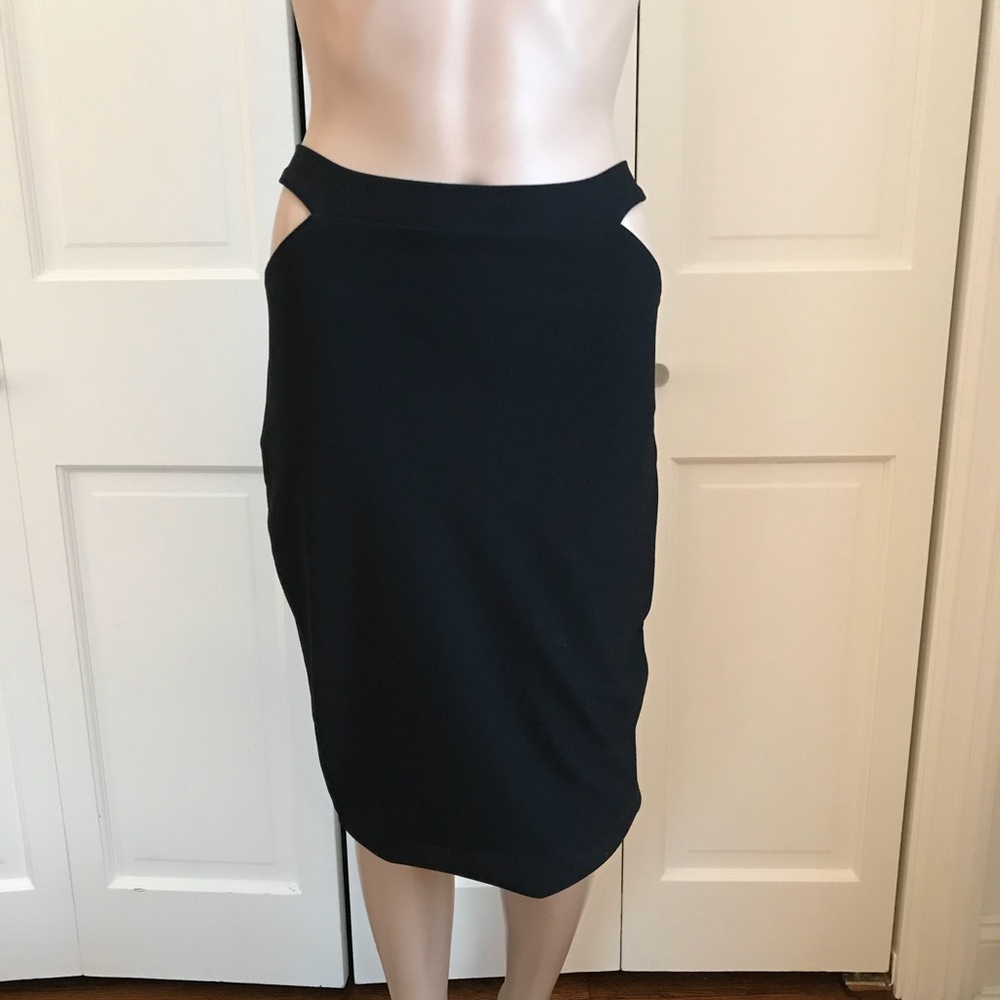 Missguided Long Black Pencil Skirt